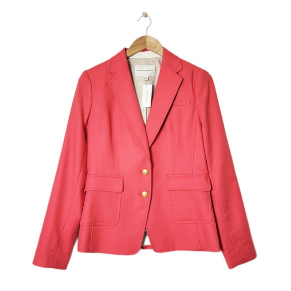 Banana Republic Jackets & Blazers - Banana Republic Rustic Coral Red Fitted Button Front Lined Blazer w/ Pockets